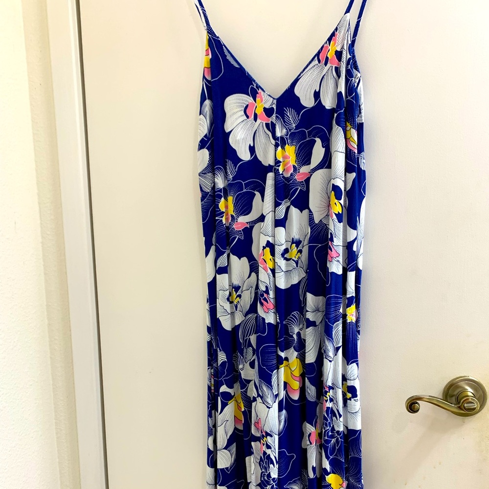 Fighting Eel Blue Floral Maxi Dress